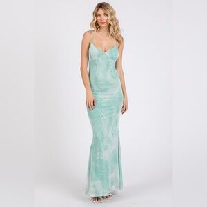Source Unknown Seafoam Green Slip Maxi Dress